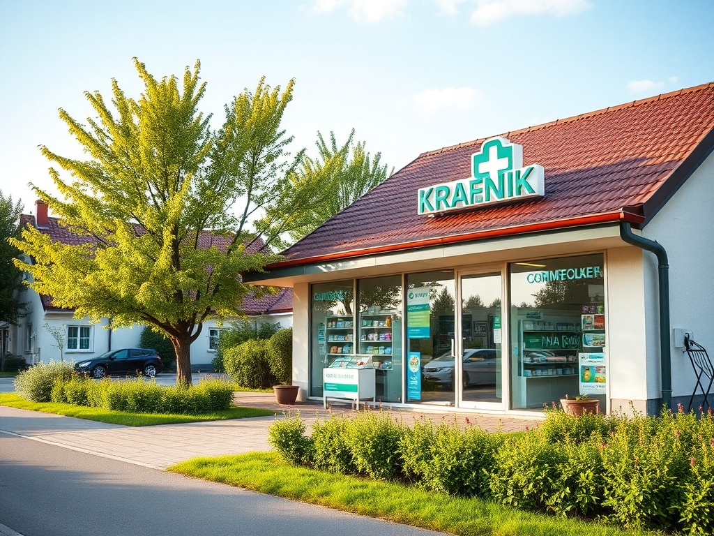 Mapa Kraśnika z zaznaczonymi placówkami medycznymi, ilustrująca dostępność specjalistów w ramach NFZ