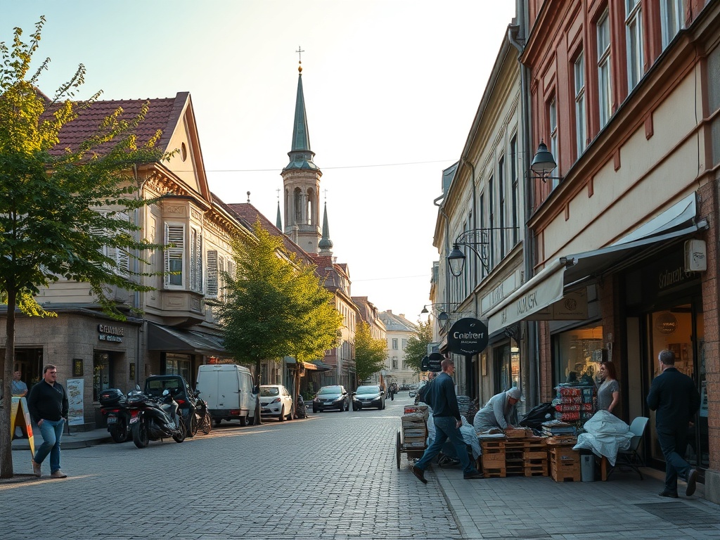 Grafika symbolizująca energię odnawialną, np. panele fotowoltaiczne na dachu domu, z logo miasta Kraśnik. Dofinansowanie do OZE Kraśnik.
